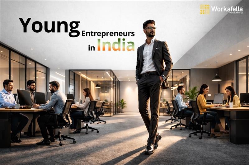 young entrepreneurs working inside premium office space in india 